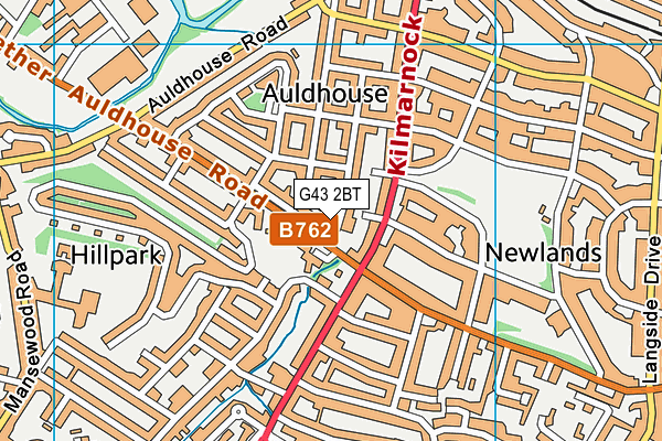 G43 2BT map - OS VectorMap District (Ordnance Survey)