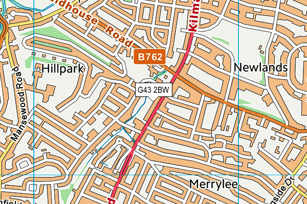 G43 2BW map - OS VectorMap District (Ordnance Survey)