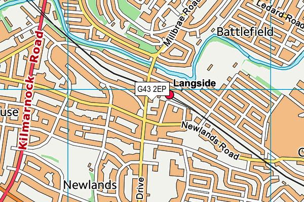 G43 2EP map - OS VectorMap District (Ordnance Survey)