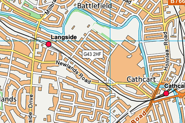 G43 2HF map - OS VectorMap District (Ordnance Survey)