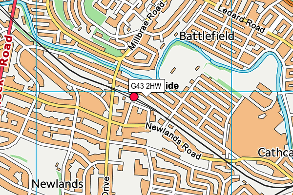 G43 2HW map - OS VectorMap District (Ordnance Survey)