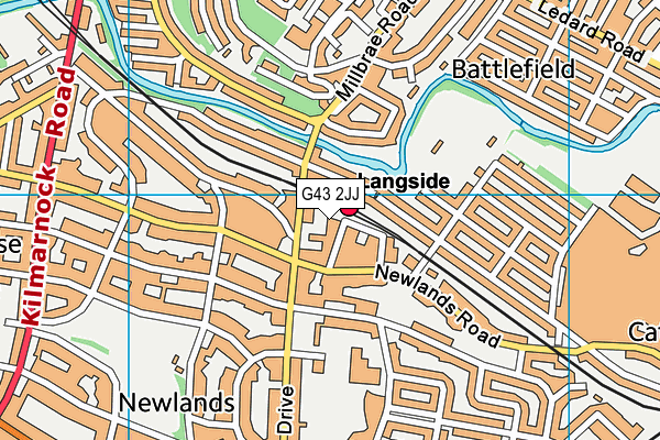 G43 2JJ map - OS VectorMap District (Ordnance Survey)