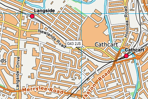 G43 2JS map - OS VectorMap District (Ordnance Survey)
