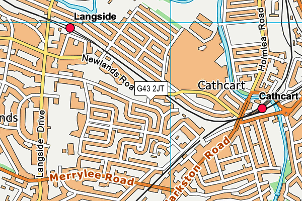 G43 2JT map - OS VectorMap District (Ordnance Survey)