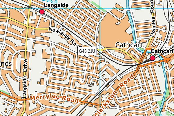 G43 2JU map - OS VectorMap District (Ordnance Survey)