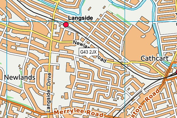 G43 2JX map - OS VectorMap District (Ordnance Survey)