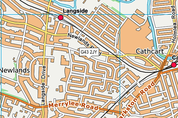 G43 2JY map - OS VectorMap District (Ordnance Survey)