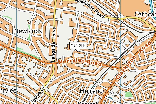 G43 2LH map - OS VectorMap District (Ordnance Survey)