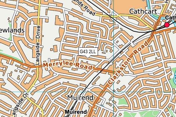 G43 2LL map - OS VectorMap District (Ordnance Survey)