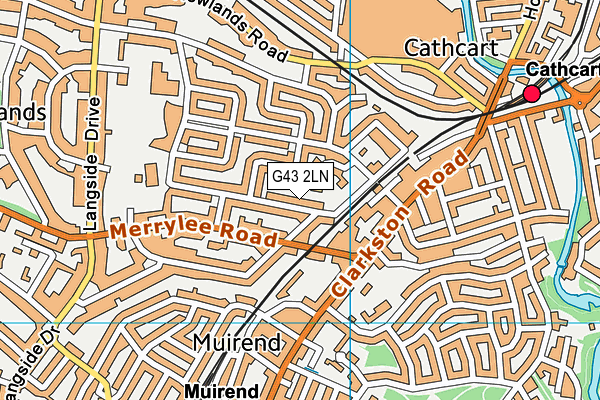 G43 2LN map - OS VectorMap District (Ordnance Survey)