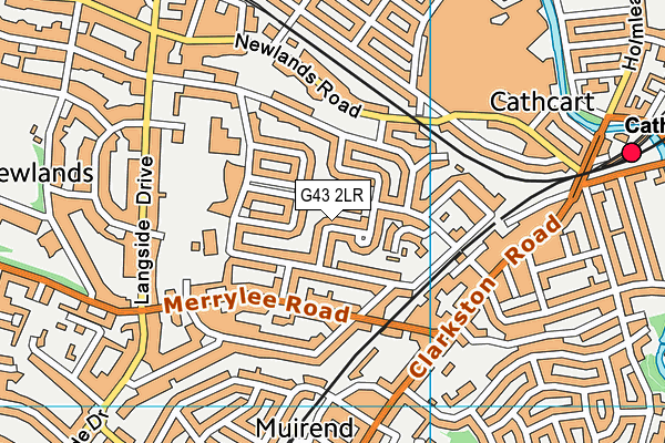 G43 2LR map - OS VectorMap District (Ordnance Survey)