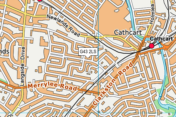 G43 2LS map - OS VectorMap District (Ordnance Survey)