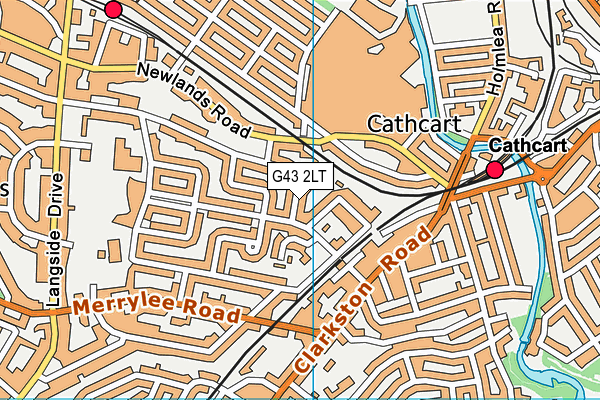 G43 2LT map - OS VectorMap District (Ordnance Survey)