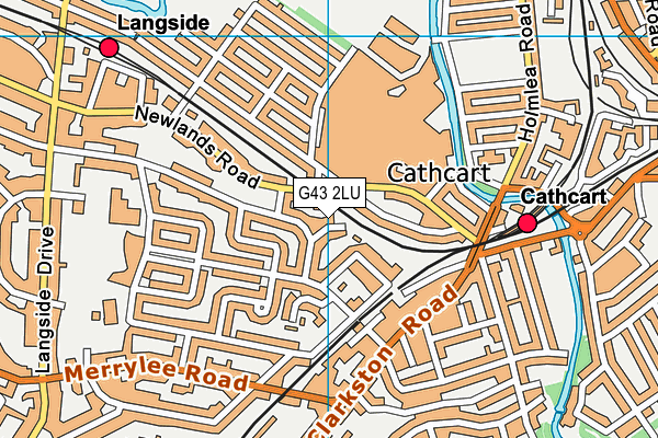 G43 2LU map - OS VectorMap District (Ordnance Survey)