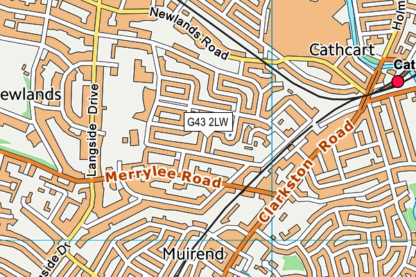 G43 2LW map - OS VectorMap District (Ordnance Survey)