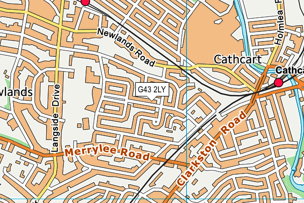 G43 2LY map - OS VectorMap District (Ordnance Survey)