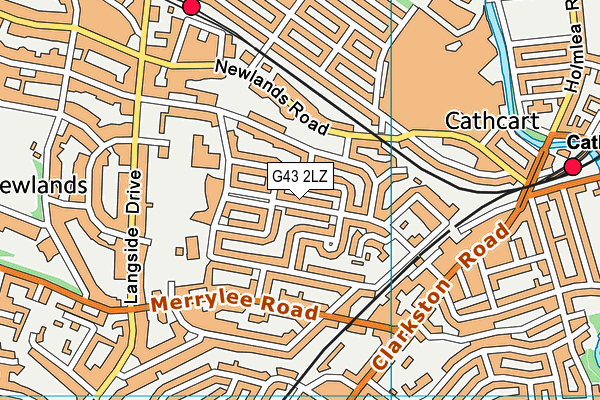 G43 2LZ map - OS VectorMap District (Ordnance Survey)
