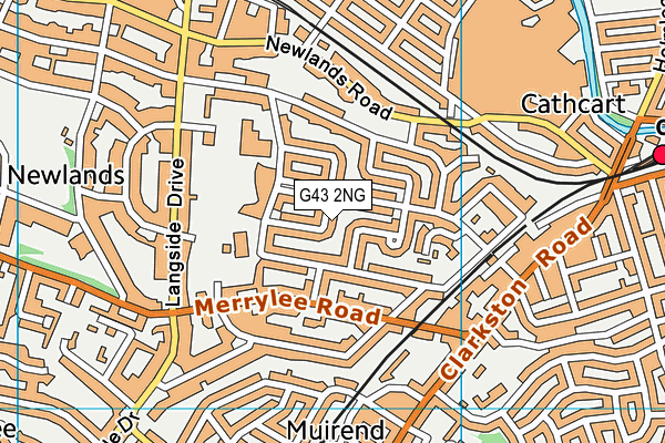 G43 2NG map - OS VectorMap District (Ordnance Survey)