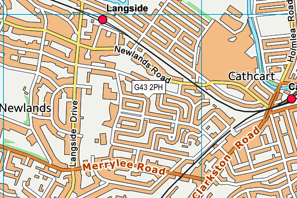 G43 2PH map - OS VectorMap District (Ordnance Survey)