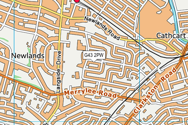 G43 2PW map - OS VectorMap District (Ordnance Survey)
