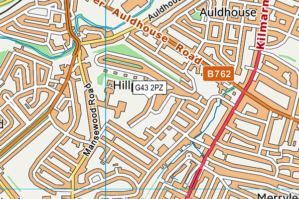 G43 2PZ map - OS VectorMap District (Ordnance Survey)