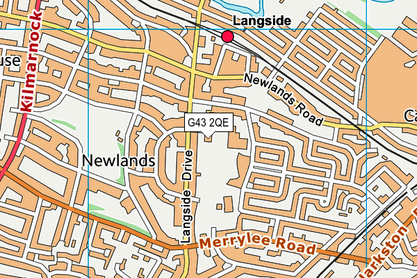 G43 2QE map - OS VectorMap District (Ordnance Survey)