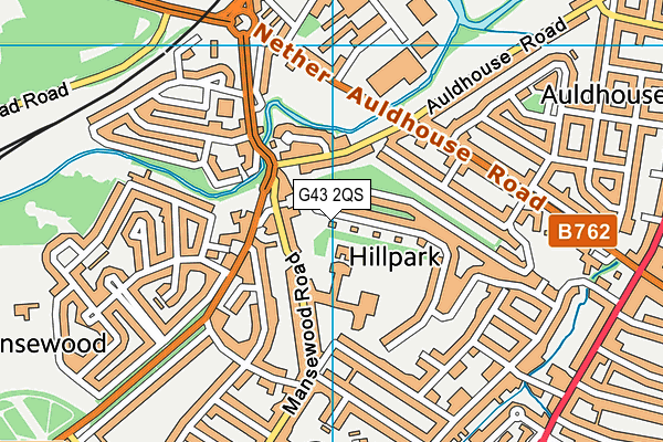 G43 2QS map - OS VectorMap District (Ordnance Survey)