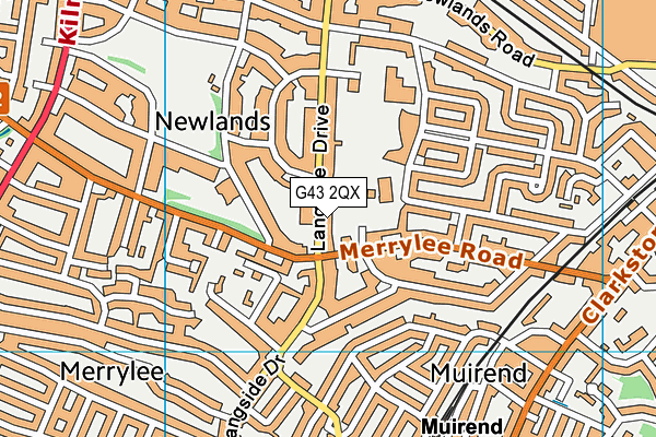 G43 2QX map - OS VectorMap District (Ordnance Survey)