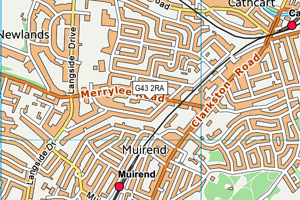 G43 2RA map - OS VectorMap District (Ordnance Survey)