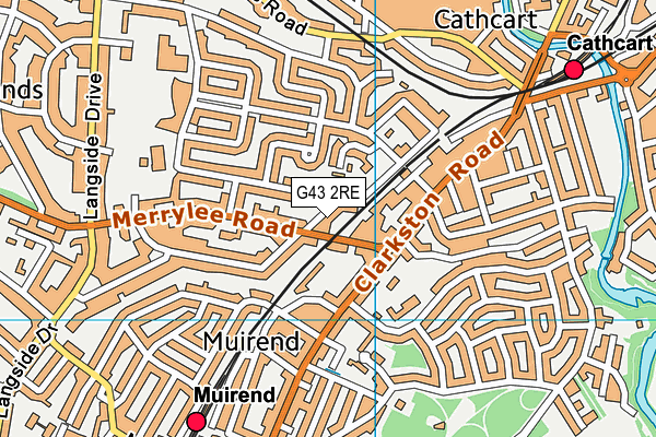 G43 2RE map - OS VectorMap District (Ordnance Survey)
