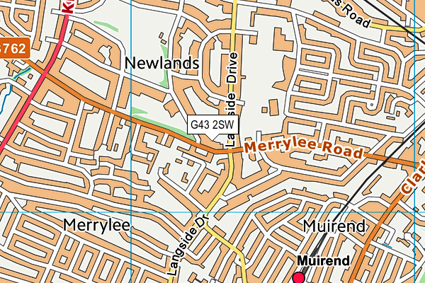 G43 2SW map - OS VectorMap District (Ordnance Survey)