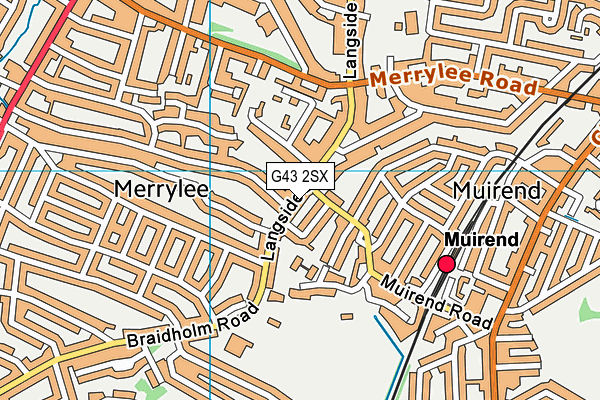 G43 2SX map - OS VectorMap District (Ordnance Survey)
