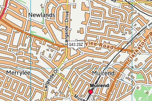 G43 2SZ map - OS VectorMap District (Ordnance Survey)