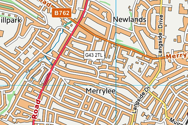 G43 2TL map - OS VectorMap District (Ordnance Survey)