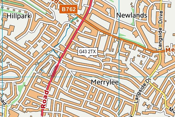 G43 2TX map - OS VectorMap District (Ordnance Survey)