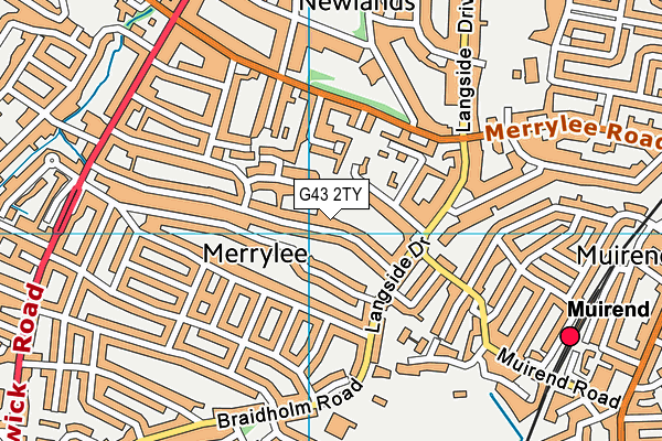 G43 2TY map - OS VectorMap District (Ordnance Survey)