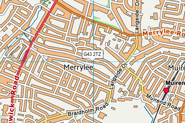 G43 2TZ map - OS VectorMap District (Ordnance Survey)