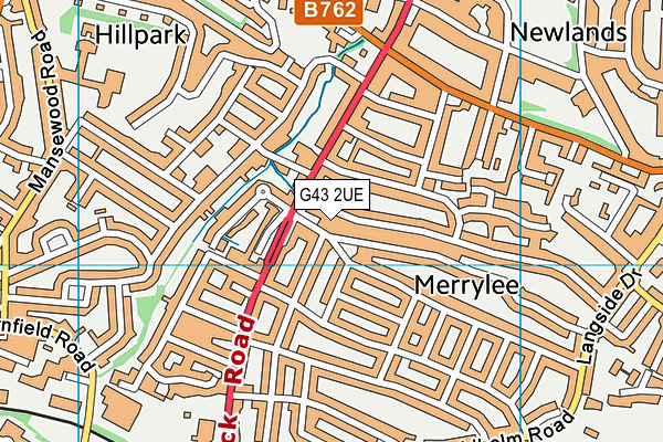 G43 2UE map - OS VectorMap District (Ordnance Survey)