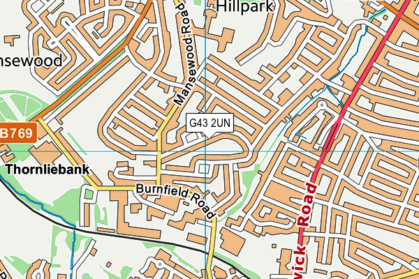 G43 2UN map - OS VectorMap District (Ordnance Survey)