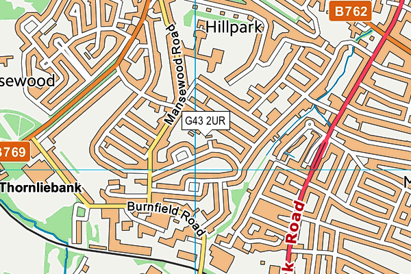 G43 2UR map - OS VectorMap District (Ordnance Survey)
