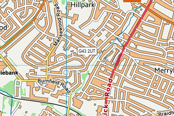 G43 2UT map - OS VectorMap District (Ordnance Survey)