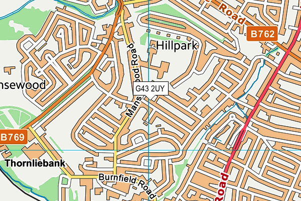 G43 2UY map - OS VectorMap District (Ordnance Survey)