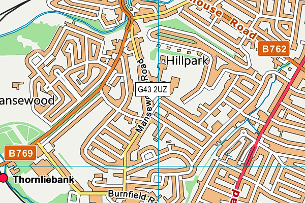 G43 2UZ map - OS VectorMap District (Ordnance Survey)