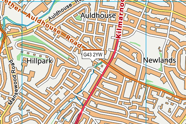 G43 2YW map - OS VectorMap District (Ordnance Survey)