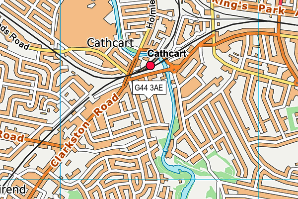 G44 3AE map - OS VectorMap District (Ordnance Survey)