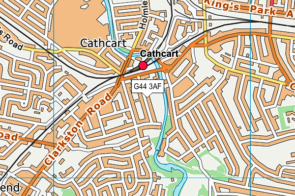 G44 3AF map - OS VectorMap District (Ordnance Survey)