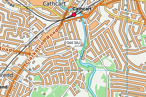 G44 3AJ map - OS VectorMap District (Ordnance Survey)