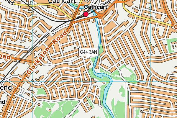 G44 3AN map - OS VectorMap District (Ordnance Survey)