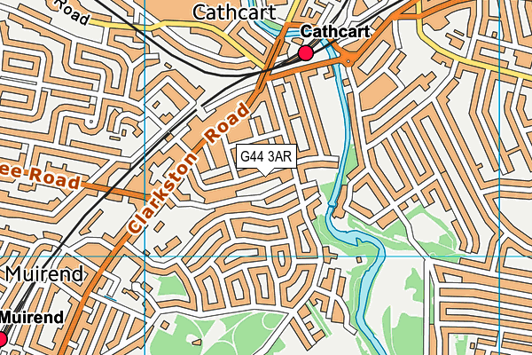 G44 3AR map - OS VectorMap District (Ordnance Survey)