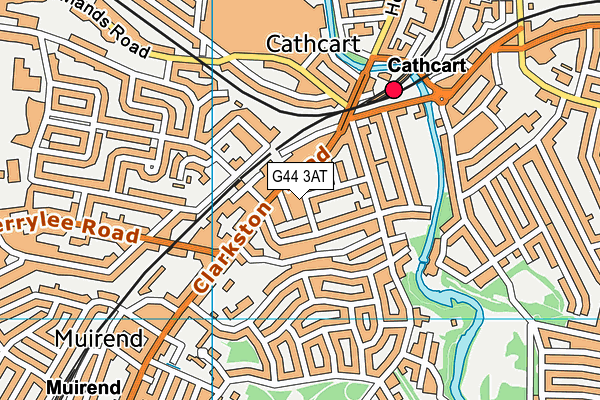 G44 3AT map - OS VectorMap District (Ordnance Survey)